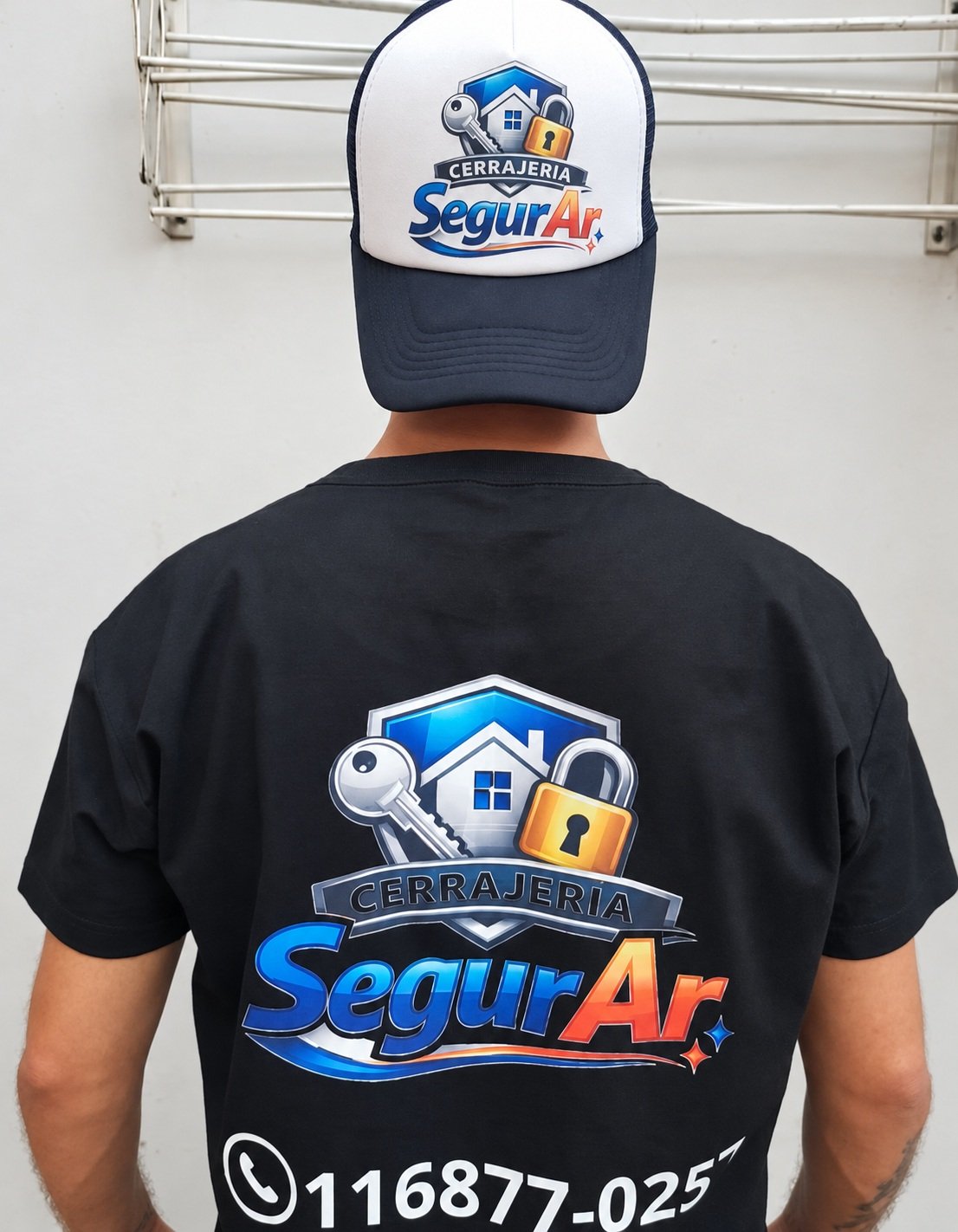 Técnico de Cerrajería SegurAr con gorra de la marca